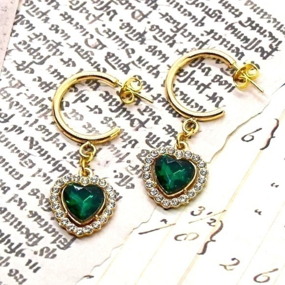 Emerald Heart Earrings